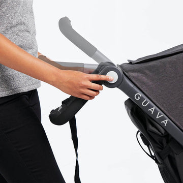 Depiction of the Roam Stroller handlebar positioning